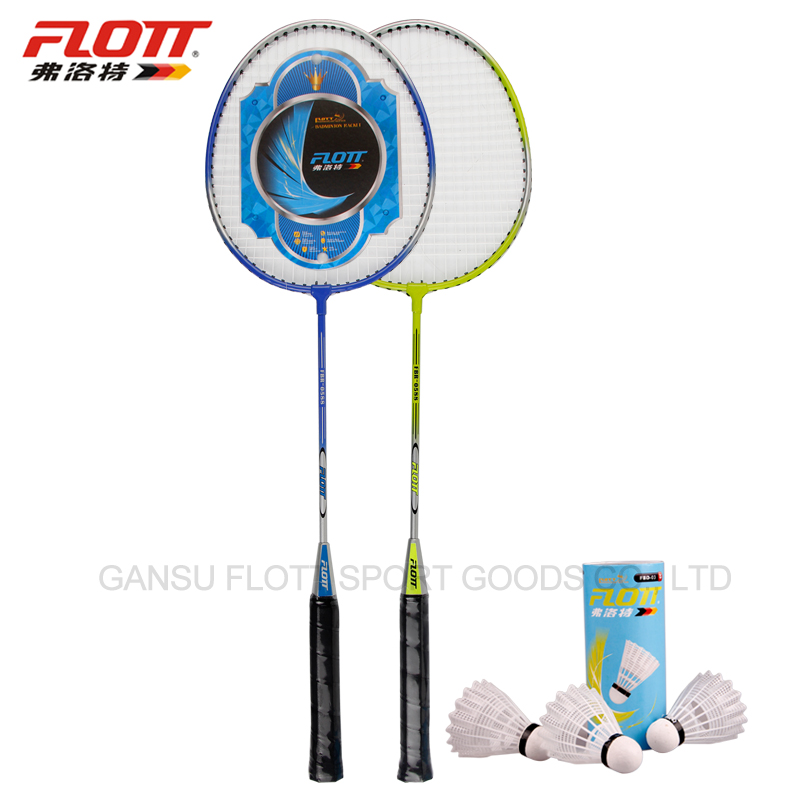 FBR-0588 FLOTT Iron Alloy Badminton Rackets Set with 3pcs Shuttlecock and Racket Bag