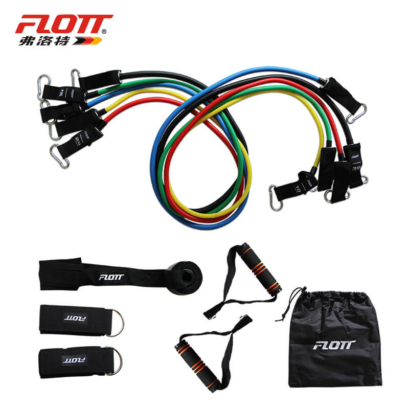 <b>FCP-1213 FLOTT  11PCS Gym Elastic Stretch Fitness Resistance Band Tube Set</b>