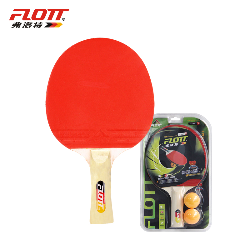 FTT-0871 Wholesale Table Tennis Bats Long Handle Paddle with 2 Ba